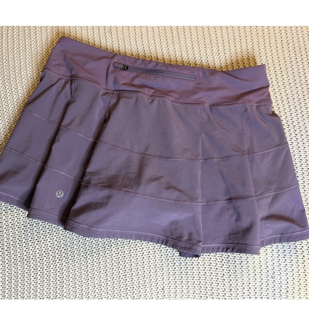 Lululemon Pace Rival Mid Rise Skirt Purple Size 8 Square Dot